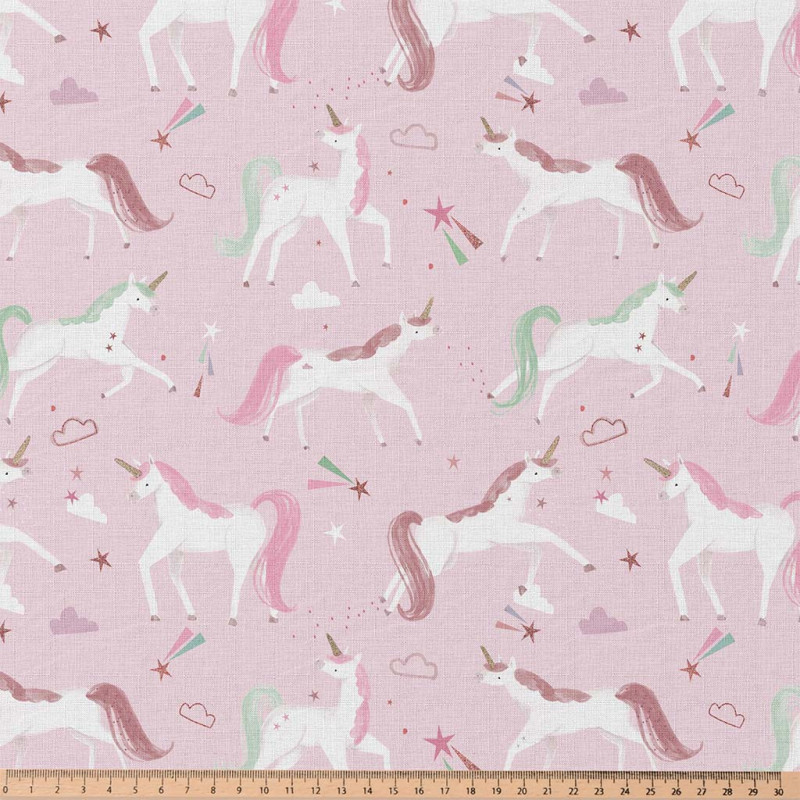 Printed Cotton COLICORNE Pink / White